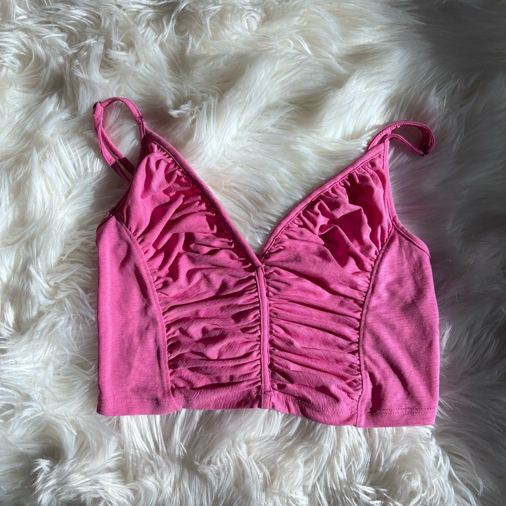 Urban Outfitters Fuchsia Ruched Top